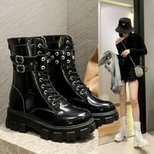 Stivali donna 41,5  platform stile gotik  neri vernice 