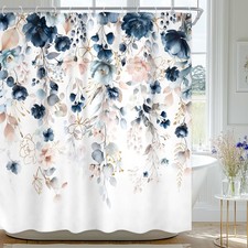 Blue Floral Flower Shower
