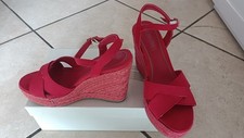Sandali zeppa donna 37 Rosso