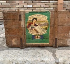 Antica cassa da trasporto in legno massello per tessuti  Covercot  anni '40 '50