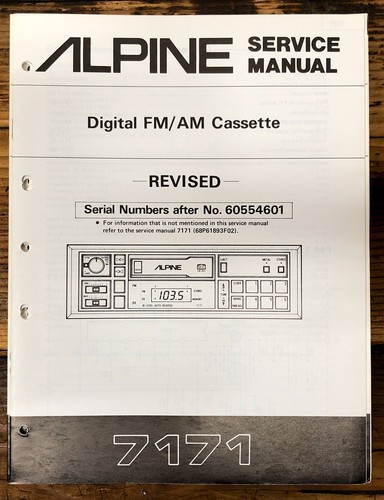 Alpine model 7171 autoradio - model,