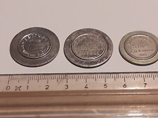 n. 3 GETTONI TOKEN  VINTAGE JUKE BOX SALA GIOCHI RIVIERA ADRIATICA RICCIONE