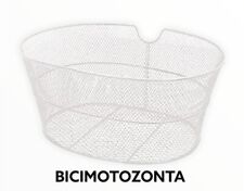 CESTINO FERRO OVALE ANTERIORE BICICLETTA CESTO BICI 38x29x19cm BIANCO ROBUSTO