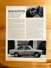 1972 Print Ad Article Alfa