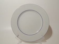 VINTAGE SERVIZIO TAVOLA 4 PIATTI PIANI PORCELLANA BIANCA PROFILO BLU THUN 1794