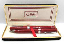 *OMAS*MUSEO PATRIMONIO INDUSTRIALE-PARURE ROLLER PEN & PENCIL-RED RESIN-WITH BOX