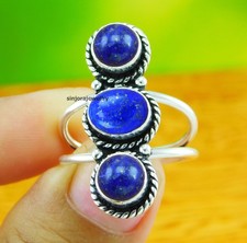 Anello pietra preziosa lapislazzuli argento sterling 925 fatto a mano...