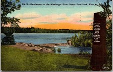 Minnesota MN IItasca State Park Headwaters fiume Mississippi cartolina d'epoca
