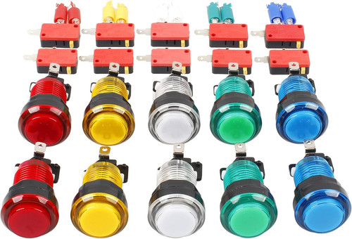 10x nuovi led arcade pulsanti - 10x,