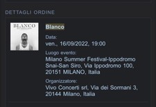 Vendo 1 Biglietto per il concerto di Blanco a Milano per il 16 Settembre 2022