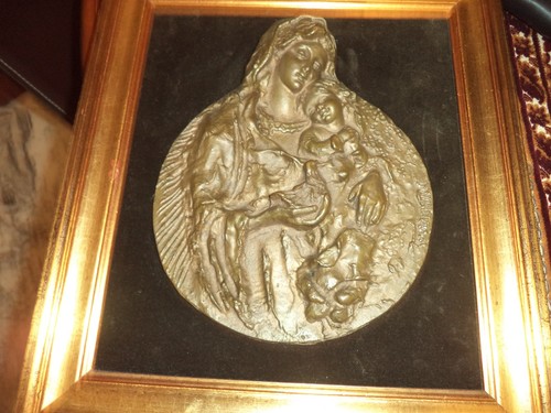 Scultura bronzo vergine con - scultura,