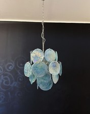 1970’s Vintage Italian Murano chandelier - 24 blue disks