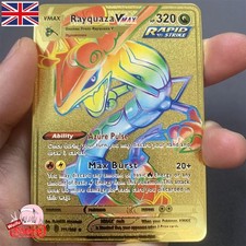 Pokemon Card Rayquaza Vmax Hyper Pokemon Gold Metal Card - CARTA IN METALLO TCG