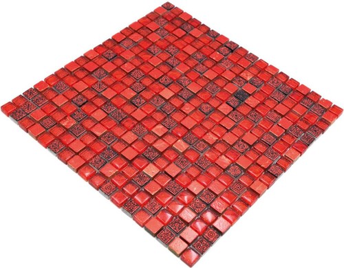 Mosaico rosso cucina - rosso,