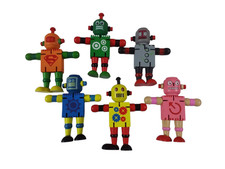 SET. 6 PEZZI ROBOT IN LEGNO