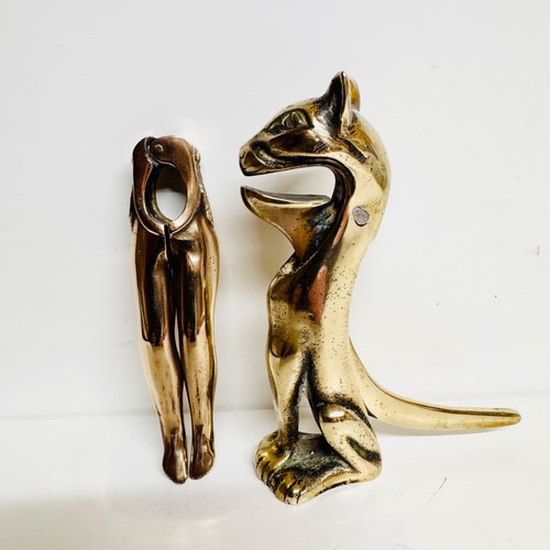 Antique solid brass cat lion - antique,