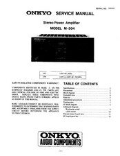Manuale Di Servizio Per Onkyo