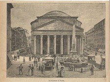 Stampa antica roma piazza - roma,