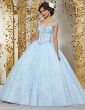 Abiti Quinceanera blu cielo