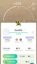 Pokémon Go ✨ Shiny Sandile ✨ P T C 80k Polvere ✨
