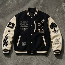 Bomber baseball ricamato nero