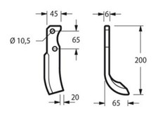 RICAMBIO ZAPPETTA FRESA MOTOZAPPA TIPO OR. FORT TIGROTTO ARCO INTERNA-CORTA