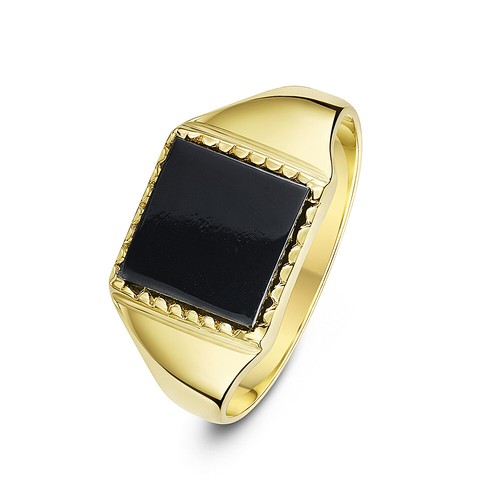 Uomo 9ct giallo oro - giallo, pietra