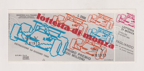 Biglietto lotteria monza - biglietto,
