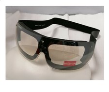 Occhiali casco moto maschera avvolgenti fascia in pelle lente Chiara solar 