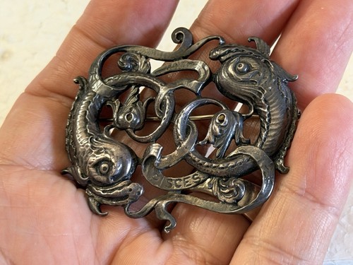 Spilla zodiaco pesci vintage - zodiaco,