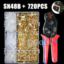 Set 720 pezzi connettori per cavi manicotti piatti pinze crimpatrici pinze per capicorda pinze a crimpare