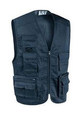 Gilet giromanica da lavoro multitasche colore blu TG M