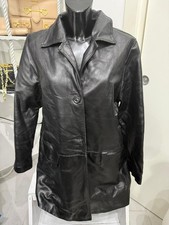 Giacca cappotto donna in pelle nero tg. S cod. AM72