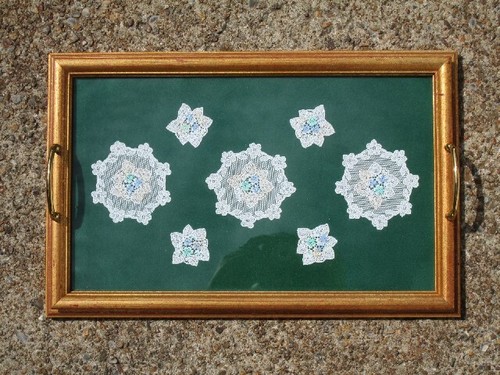 Vintage vassoio legno con - vintage,