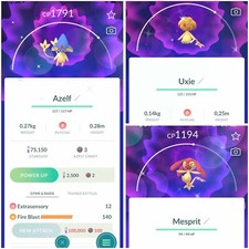 Pokémon - 3 Shiny Lake Trio (Mesprit, Azelf,Uxie) - P T C - Descrizione
