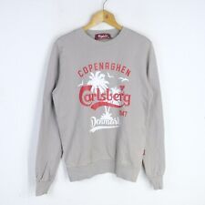 Felpa Carlsberg Taglia XL Uomo Invernale Stampa Moderno Comodo Big Logo Grigio