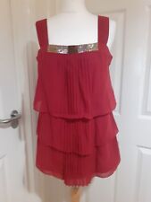 Top da festa chiffon rosso a