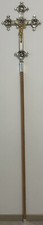 CROCE ASTILE IN OTTONE CON ASTA IN LEGNO