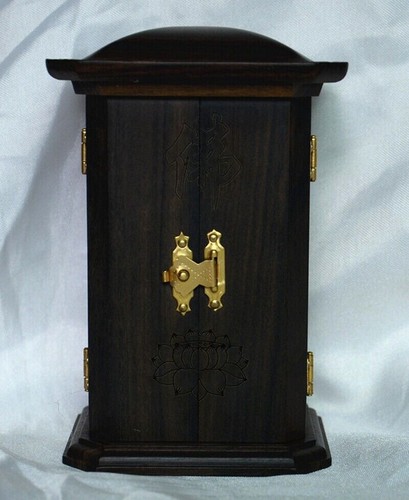 Ebony wood carved buddhist - ebony,