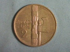 1925 ITALY 2 LIRE  - XF+/AU