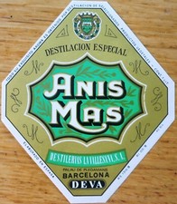 Etichette vino liquori SPAGNA ANIS MAS DEVA Destilerias La Vallesana wine labels
