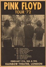 POSTER PINK FLOYD TOUR 1972 UK