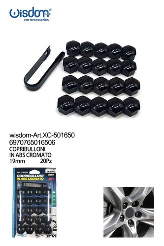 Copribulloni 19mm nero - 19mm,