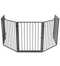 Cancelletto di Protezione per Camino e Stufa in Acciaio Nero