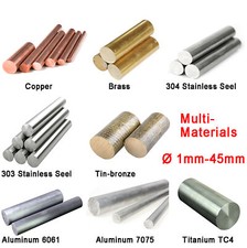 Asta tonda in rame, ottone, acciaio inox, bronzo, alluminio, titanio TC4 Ø1MM-45MM