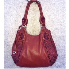 Borsa a tracolla Brighton in pelle rossa con ciottoli Melania, hobo, borsa grande