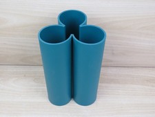 vecchio VASO PORTA MESTOLI TUPPERWARE UTENSILI in plastica verde vintage di