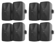 (8) Rockville WET-7020B Altoparlanti da parete commerciali per interni/esterni neri 70 V 5,25"