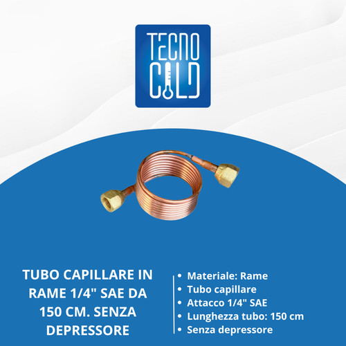 Tubo capillare rame - rame, 1/4"sae