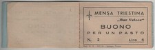 TRIESTE DOPOGUERRA - BIGLIETTO DA 5 LIRE SMOLARS BUONO PASTO MENSA TRIESTINA